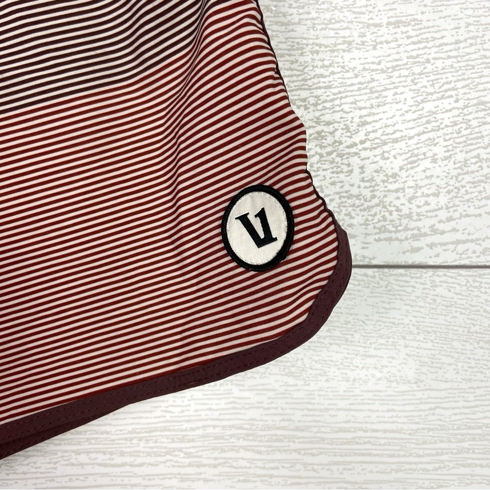 VUORI Mens 32 Cruise Boardshort Red Brown Mixed Stripe Swim Shorts Trunks - Picture 8 of 8